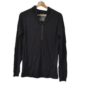 North Mountain Gear 7Even Outdoor Base Layer Black Zip Merino Wool Long Sleeve L